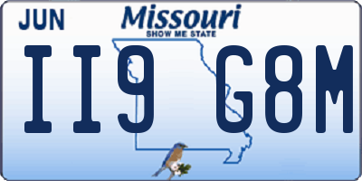 MO license plate II9G8M