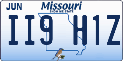 MO license plate II9H1Z