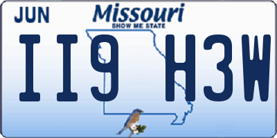 MO license plate II9H3W
