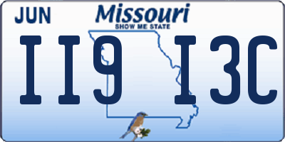 MO license plate II9I3C