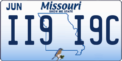 MO license plate II9I9C