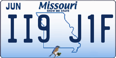 MO license plate II9J1F