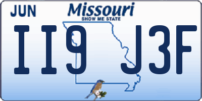 MO license plate II9J3F