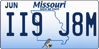 MO license plate II9J8M
