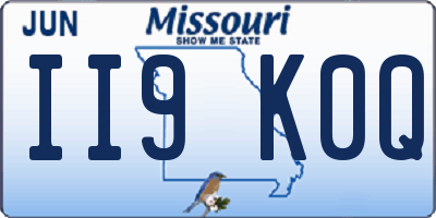 MO license plate II9K0Q