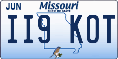 MO license plate II9K0T
