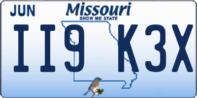 MO license plate II9K3X