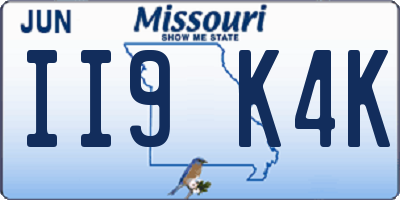 MO license plate II9K4K