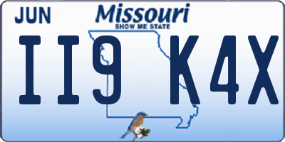 MO license plate II9K4X