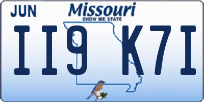 MO license plate II9K7I