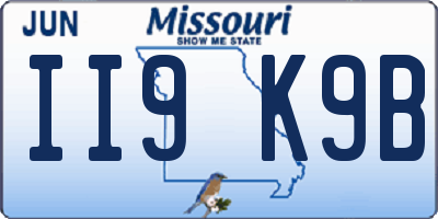 MO license plate II9K9B
