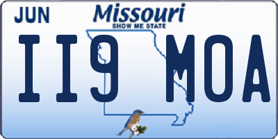 MO license plate II9M0A