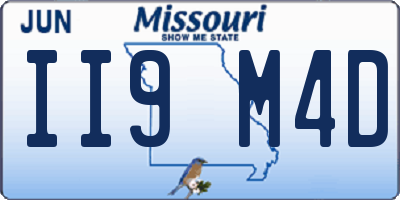MO license plate II9M4D