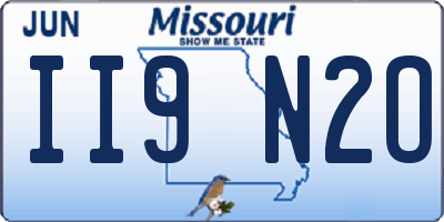 MO license plate II9N2O