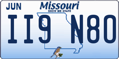 MO license plate II9N8O