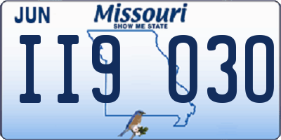 MO license plate II9O3O