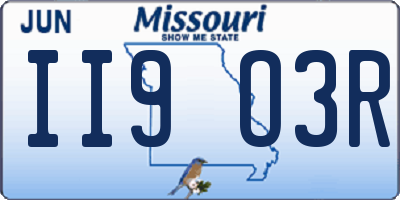 MO license plate II9O3R