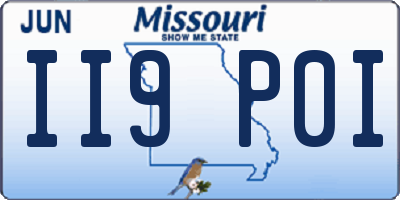 MO license plate II9P0I