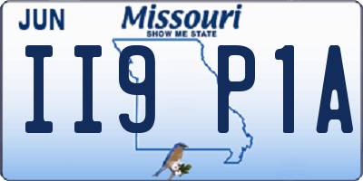 MO license plate II9P1A