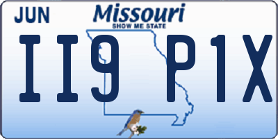 MO license plate II9P1X