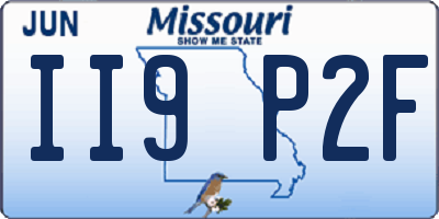MO license plate II9P2F