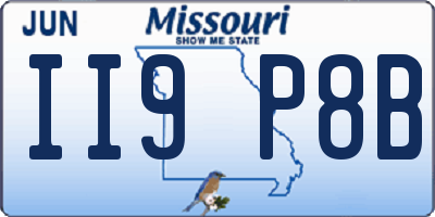 MO license plate II9P8B