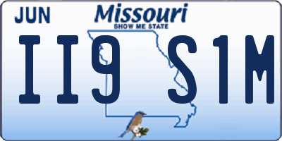 MO license plate II9S1M