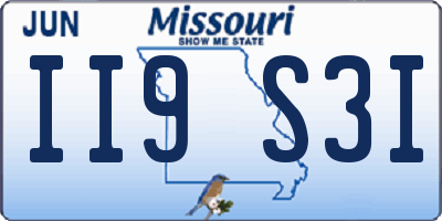 MO license plate II9S3I