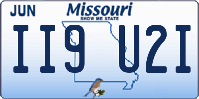 MO license plate II9U2I