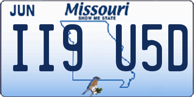 MO license plate II9U5D