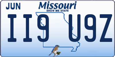 MO license plate II9U9Z