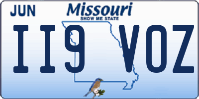 MO license plate II9V0Z