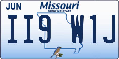 MO license plate II9W1J
