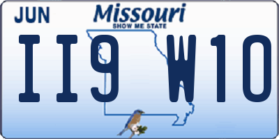 MO license plate II9W1O