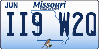 MO license plate II9W2Q