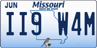 MO license plate II9W4M