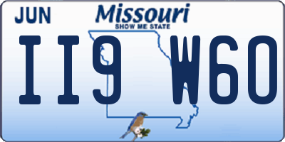 MO license plate II9W6O