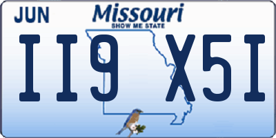 MO license plate II9X5I