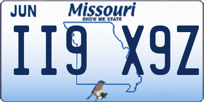 MO license plate II9X9Z