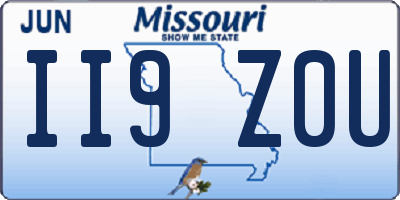 MO license plate II9Z0U