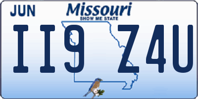 MO license plate II9Z4U