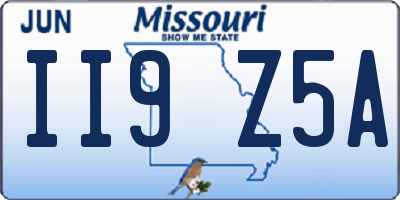 MO license plate II9Z5A