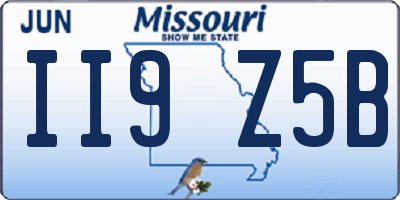 MO license plate II9Z5B