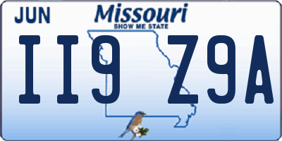 MO license plate II9Z9A