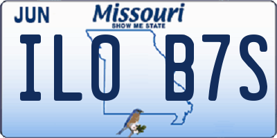 MO license plate IL0B7S