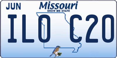 MO license plate IL0C2O