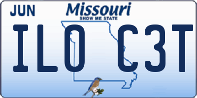 MO license plate IL0C3T
