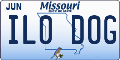 MO license plate IL0D0G