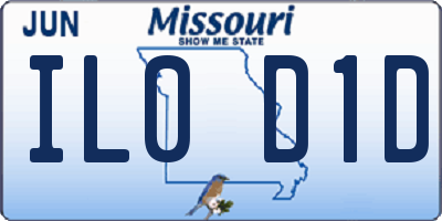 MO license plate IL0D1D