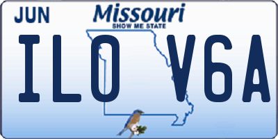 MO license plate IL0V6A